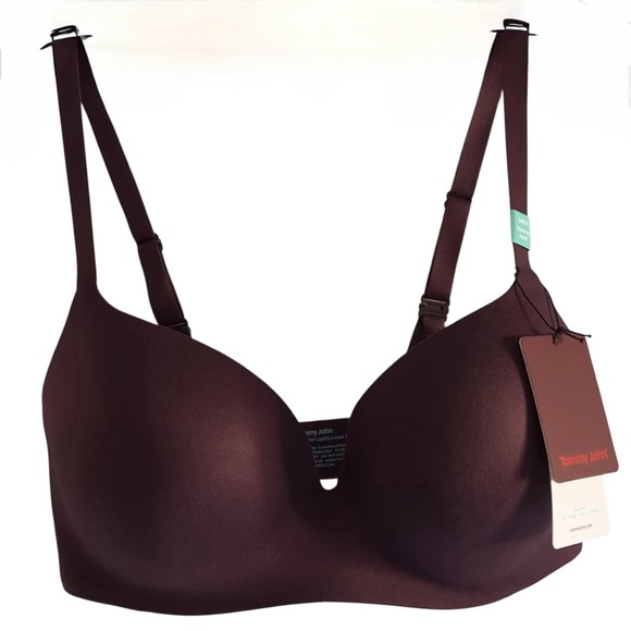 Tommy John Women Second Skin NWT Bra Lightly Lined Demi  Size 34D Maroon - Picture 1 of 9